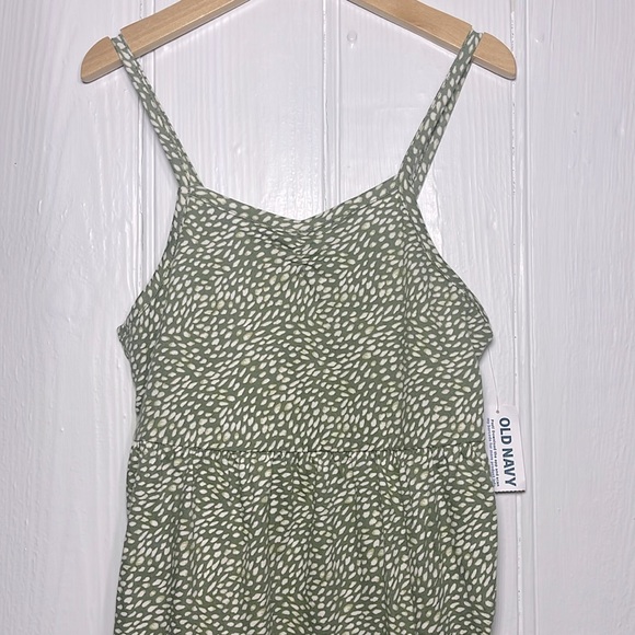 OLD NAVY NWT 100% Cotton Green Spaghetti Strap Dress - Picture 3 of 4